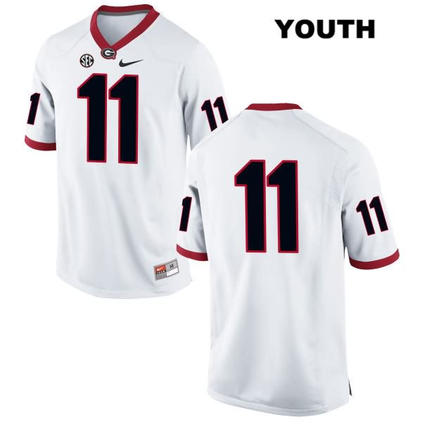 Georgia Bulldogs Youth Tommy Bush #11 NCAA No Name Authentic White Nike Stitched College Football Jersey UAO7756FF